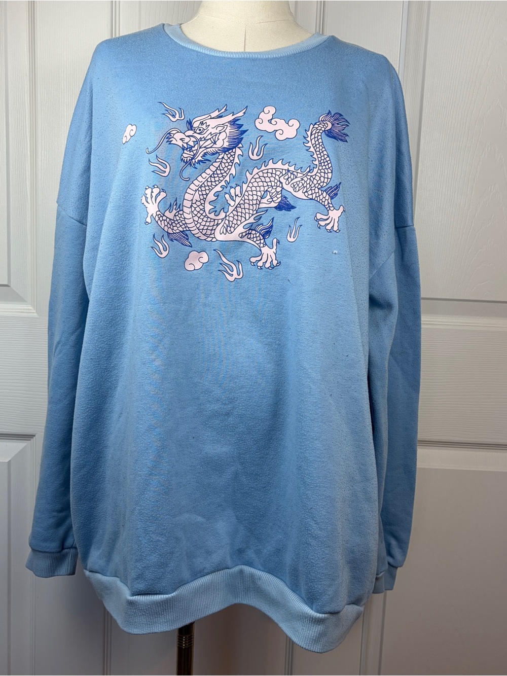 SHEIN Blue Dragon Graphic Sweatshirt